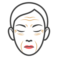 Facial wrinkles icon